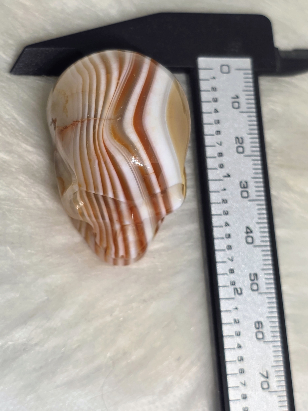 💀 Madagascar Banded Carnelian Skull | Premium Crystal Skull | Collector Alter - Picture 8 of 8